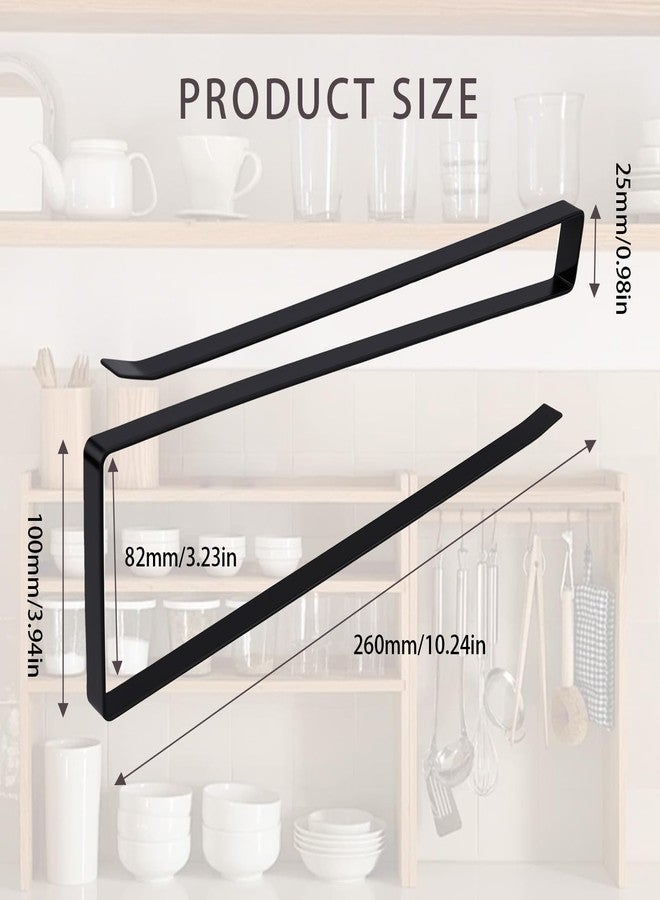 Heran 2 Pack Tumbler Lid Organizer - Under Cabinet Horizontal Lid Holder, Space Saving Cup Lid Storage for Kitchen, Dorm, Garage, and Paper Towel Hanging (Black) - Image 2